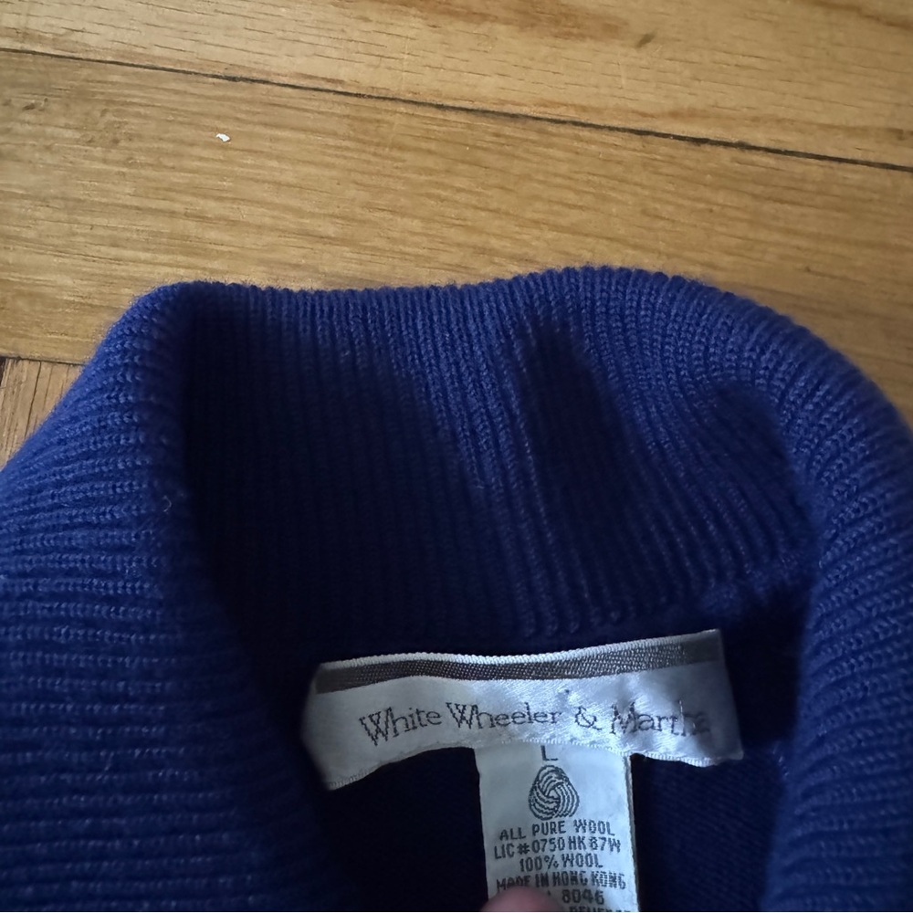 Blue Vintage 100% Wool Sweater - Picture 2 of 3